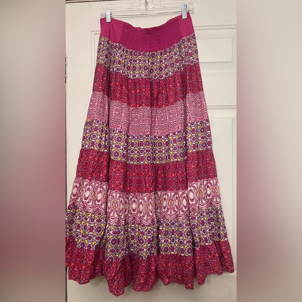 🌿 Indikka Boho Colorful Maxi Skirt - Picture 4 of 5